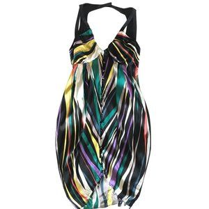Twinkle by Wenlan Multicolored Silk Cocktail Dress